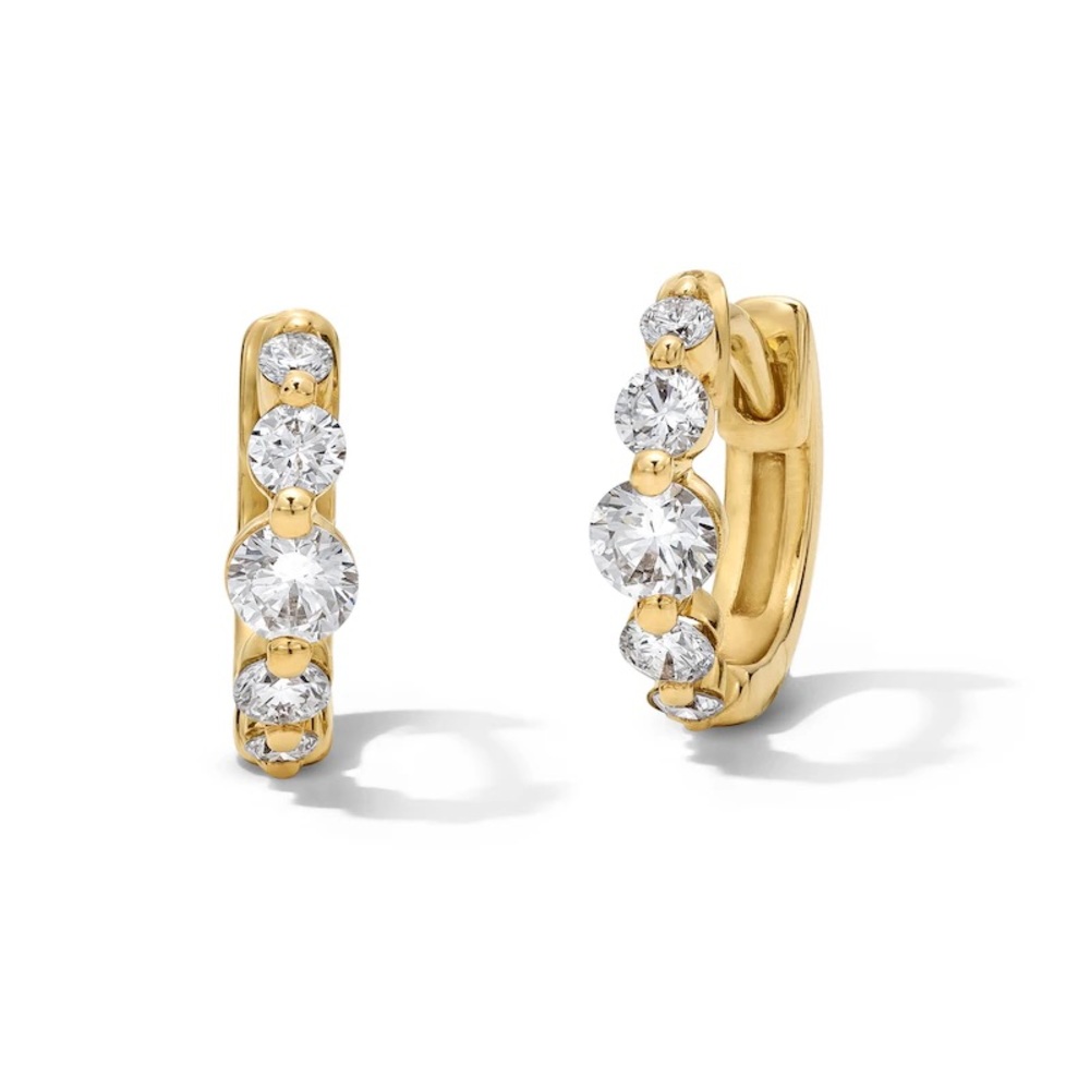 Zales Gold Lab Diamond Huggie Earrings - Picture 2 of 4
